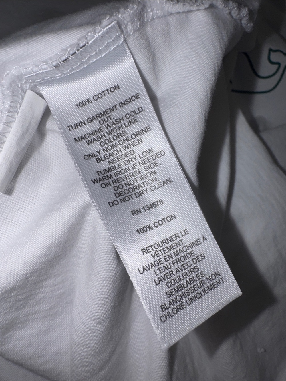 Vineyard Vines White Tee with Green Whale and Red Flag - Picture 5 of 6